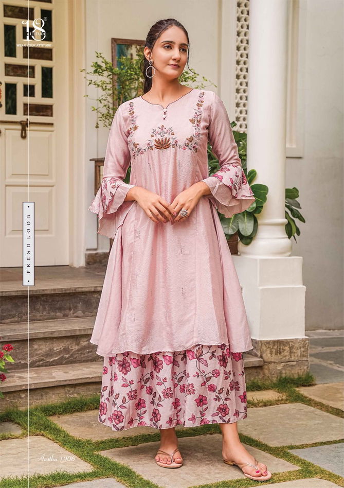 18 Attitude Aastha Vol 19 One Piece Party Wear Kurtis
